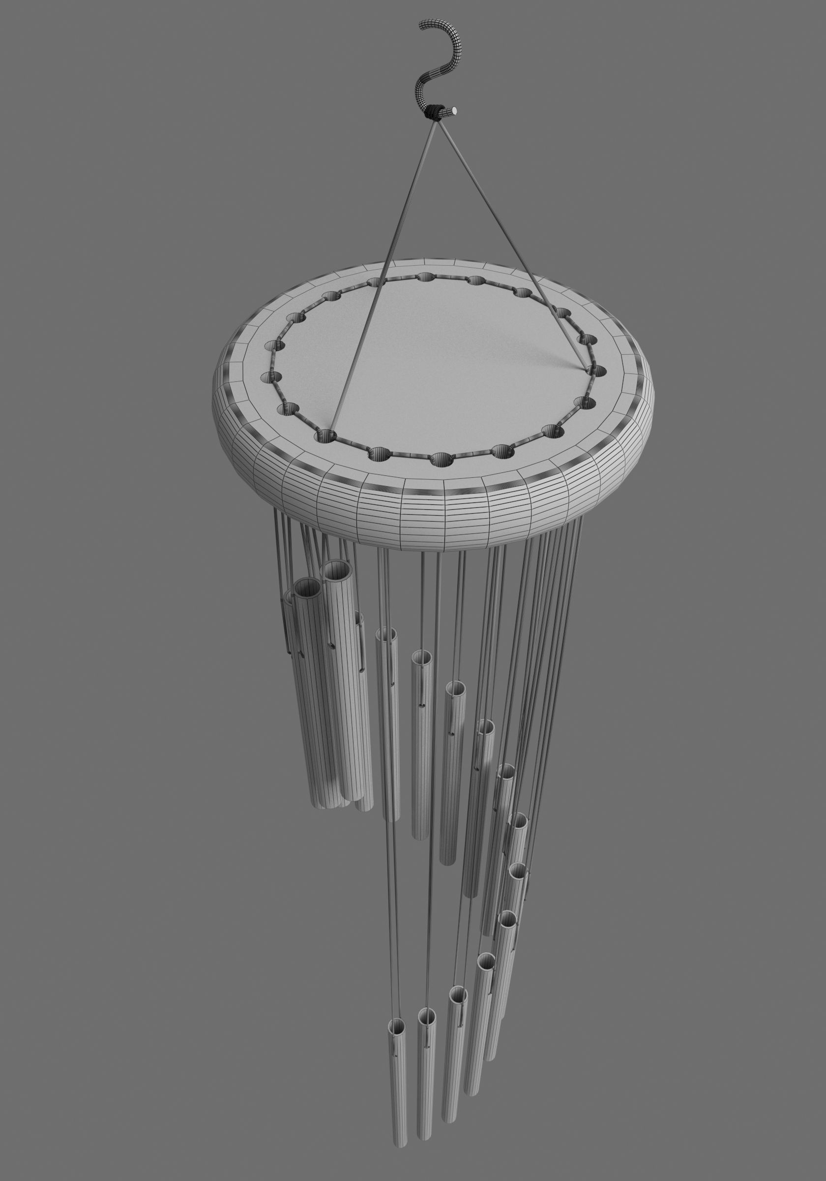 Metal Wind Chime 3D model_6