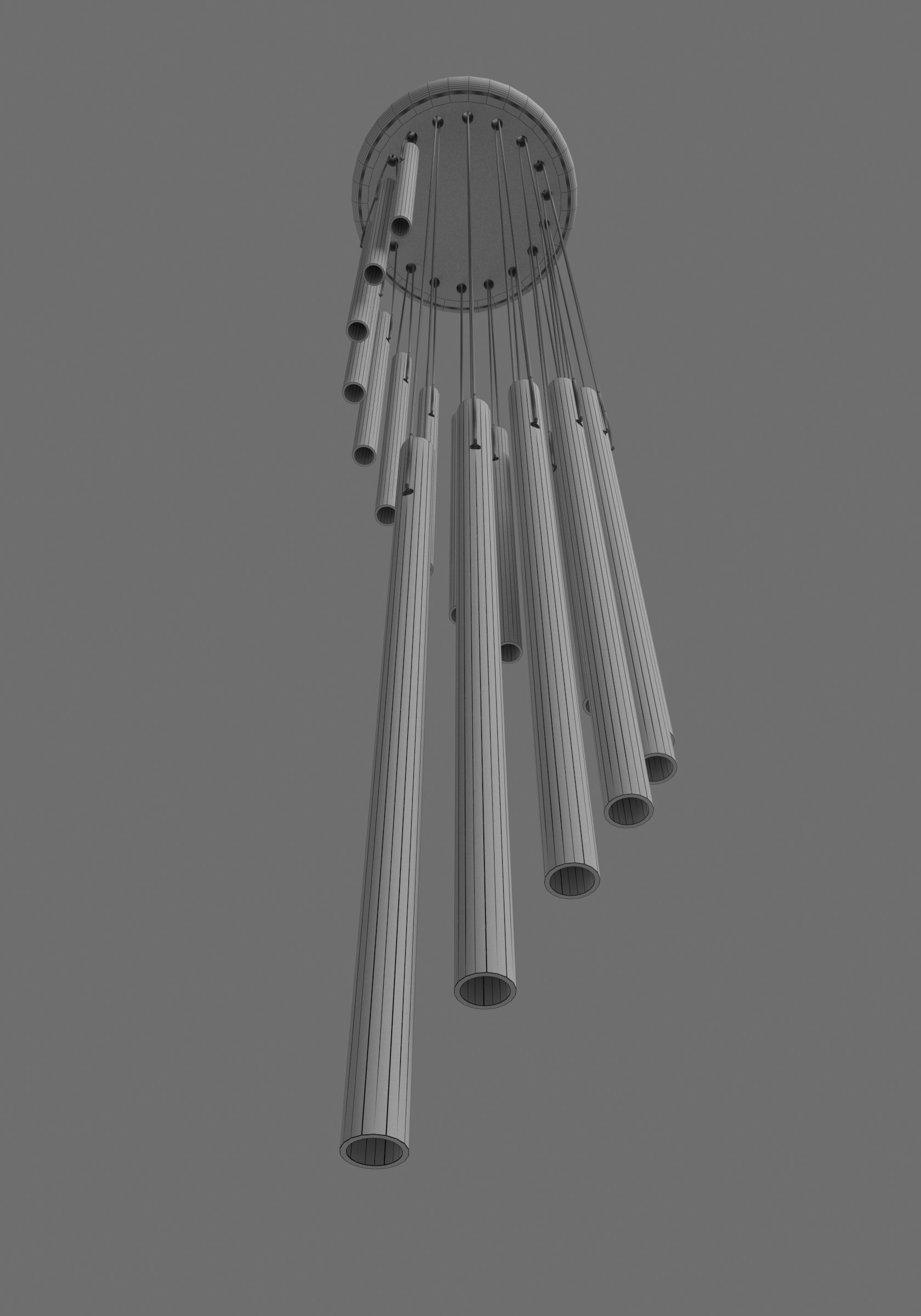 Metal Wind Chime 3D model_8