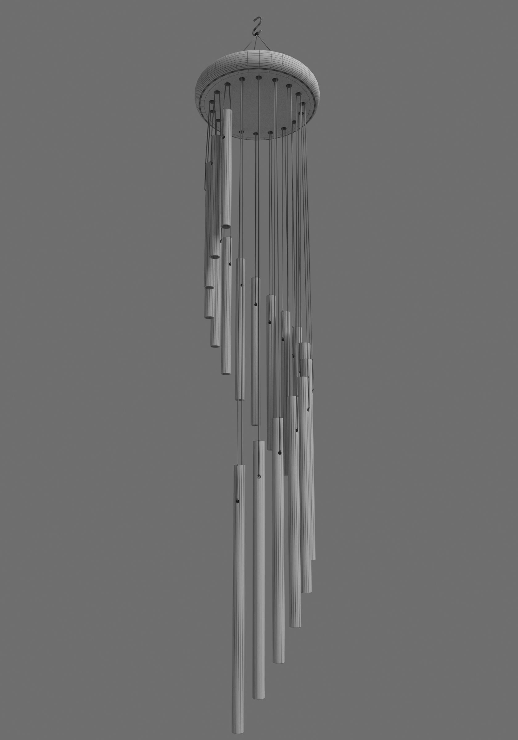 Metal Wind Chime 3D model_5