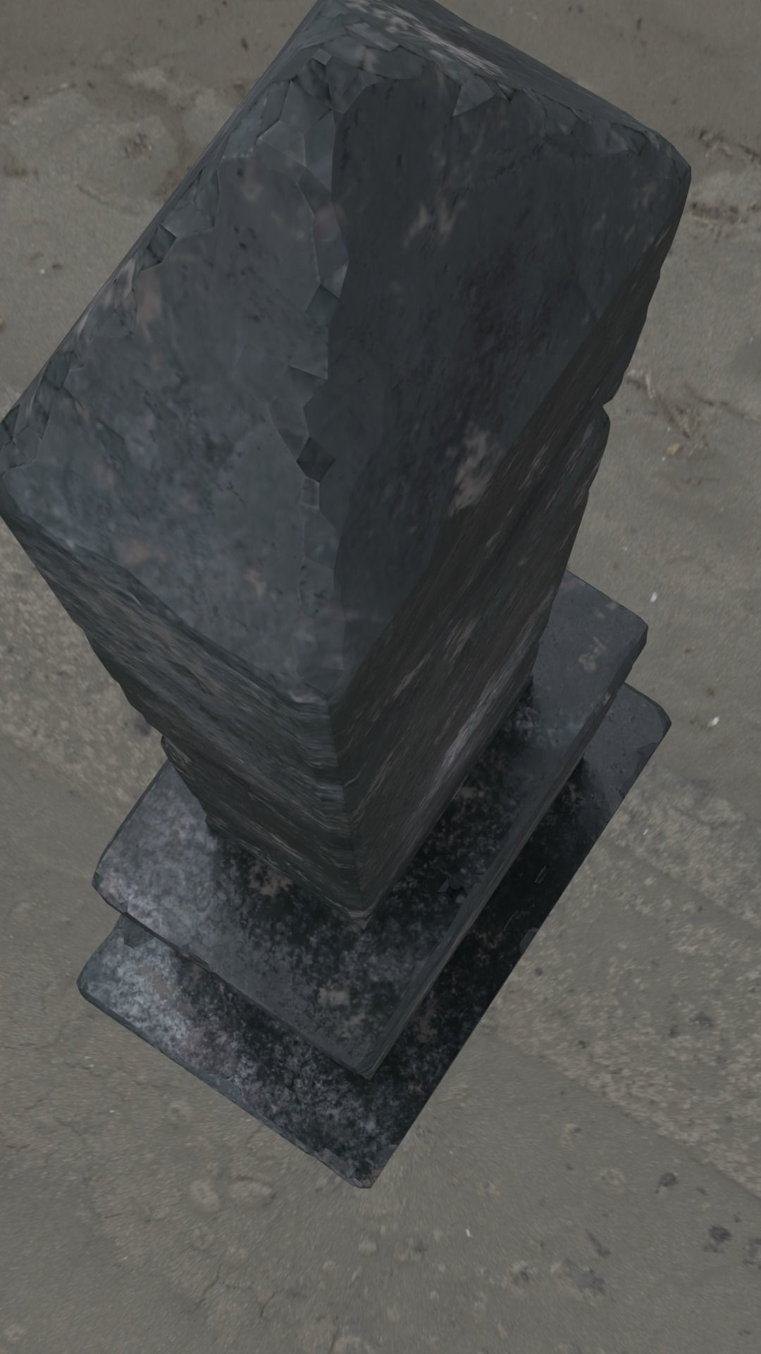 Monument1 gravestone blender Low-poly 3D model_4