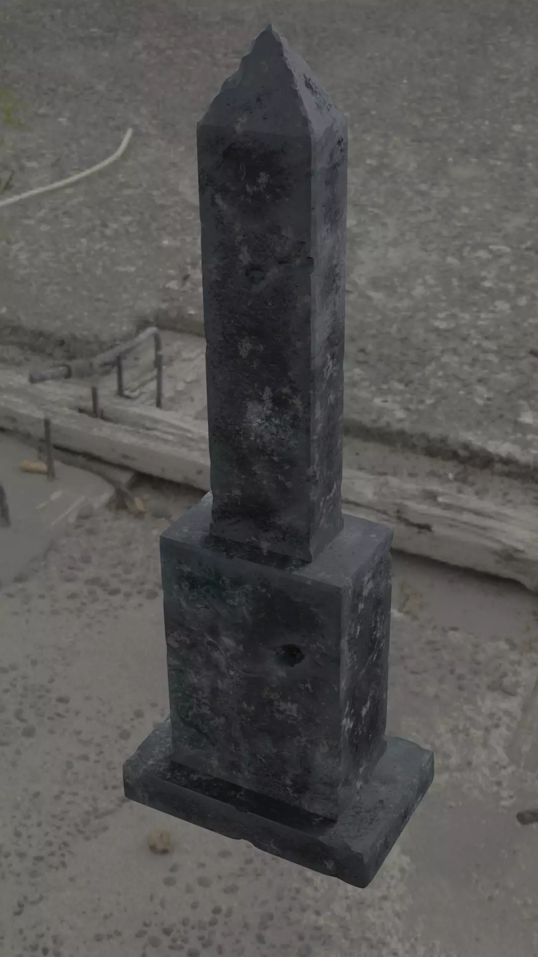Monument1 gravestone blender Low-poly 3D model_0