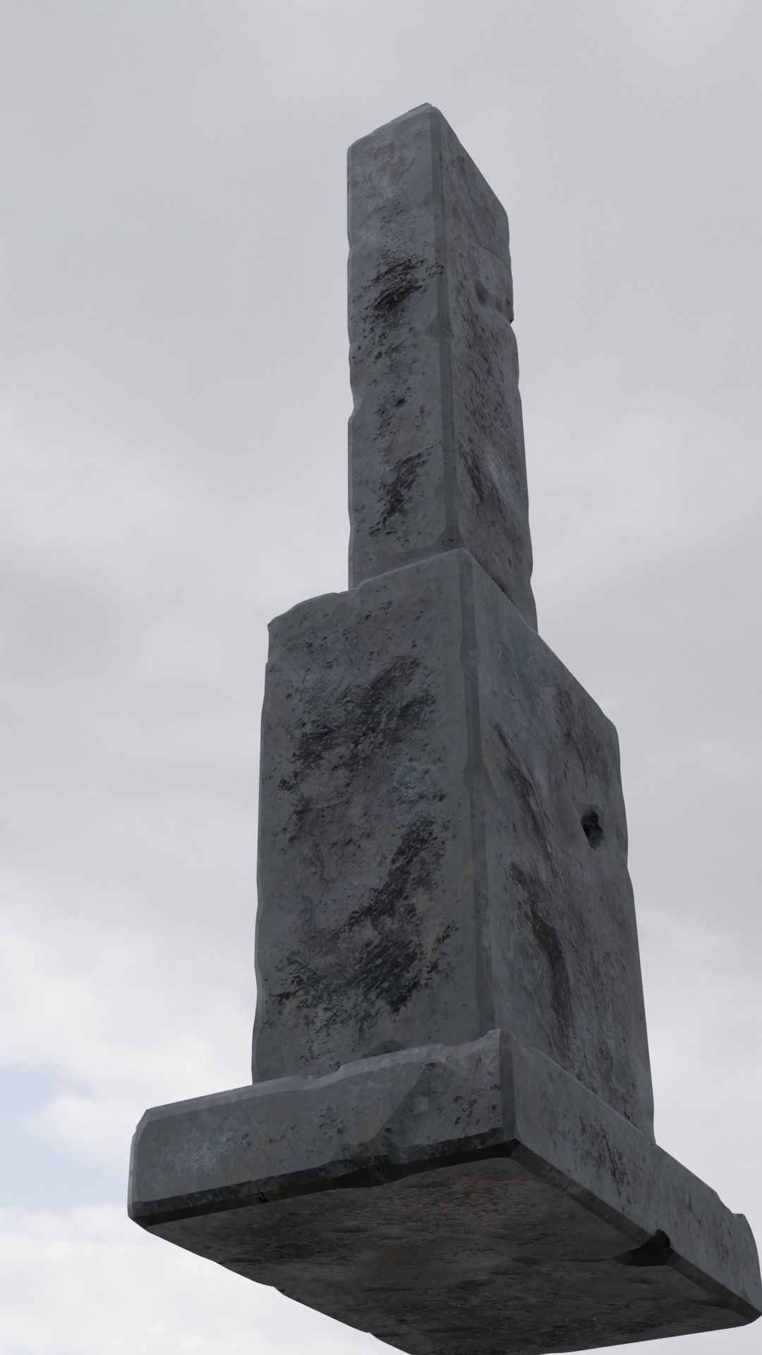 Monument1 gravestone blender Low-poly 3D model_3