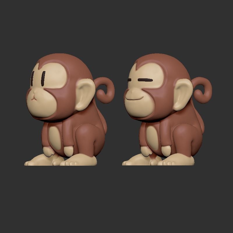 Monkey STL for 3Dprint 3D print model_2