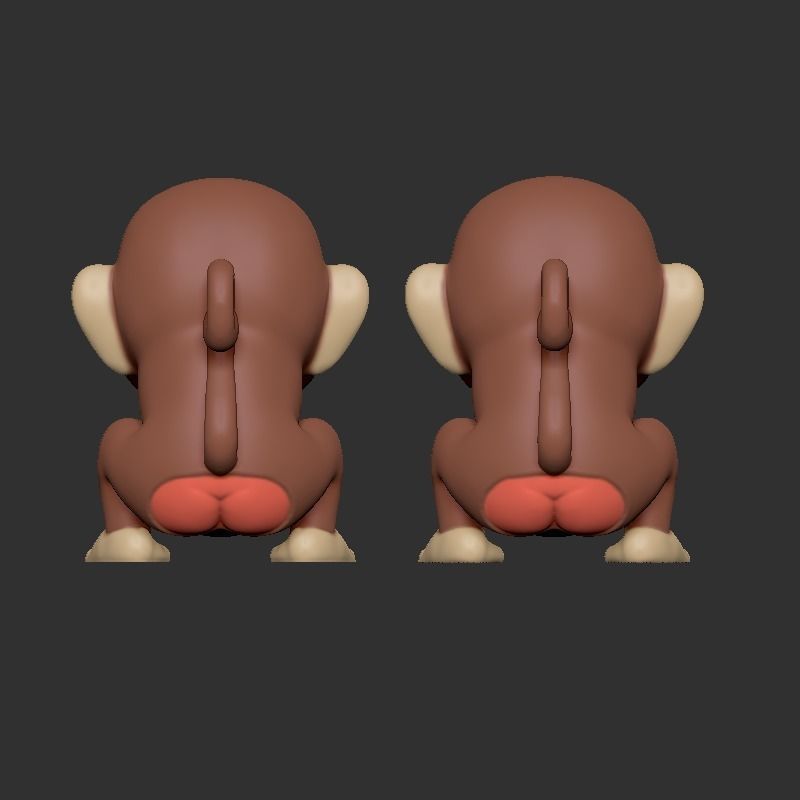 Monkey STL for 3Dprint 3D print model_6