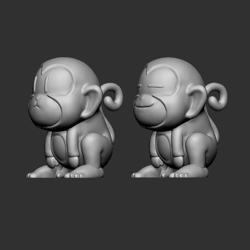 Monkey STL for 3Dprint 3D print model_3