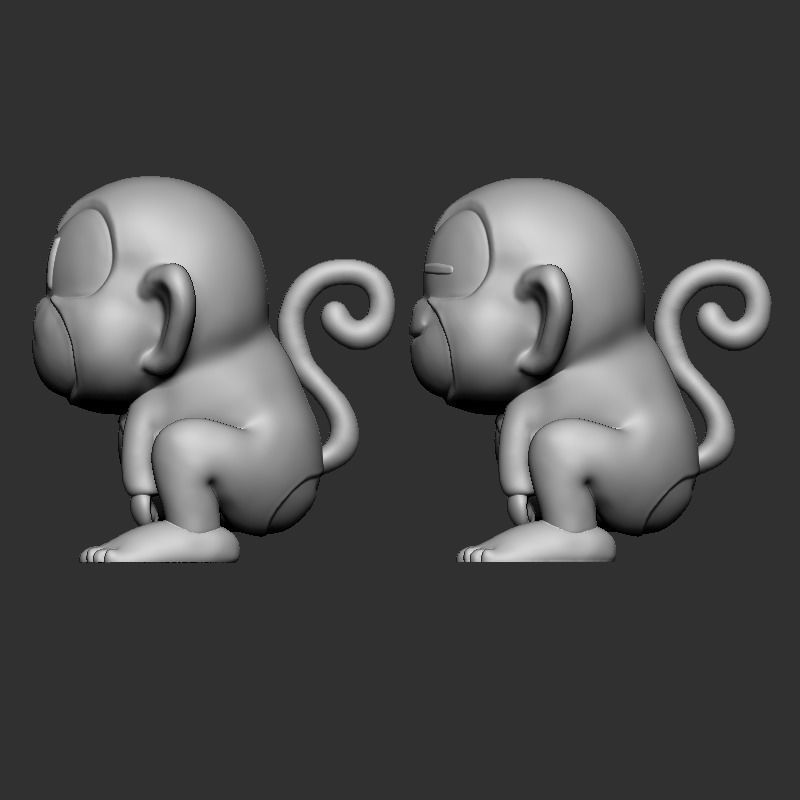 Monkey STL for 3Dprint 3D print model_5