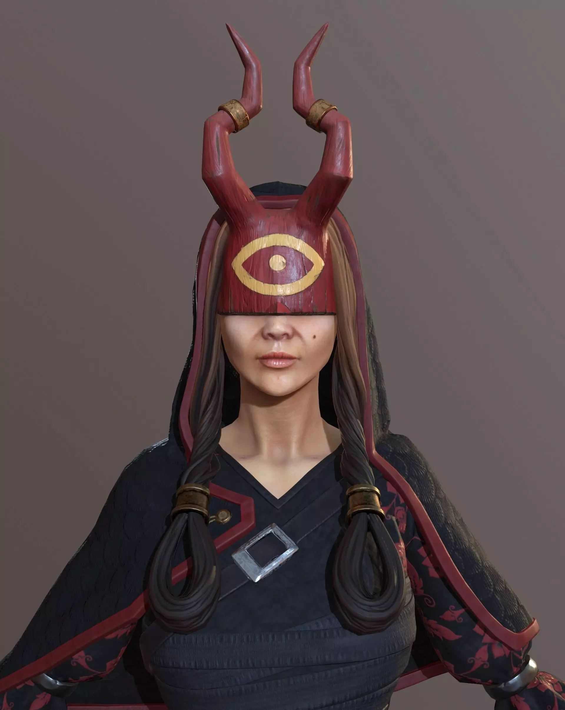 Shinobi character Low-poly 3D model