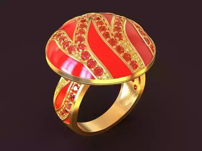 Golden ring  printable 3d model Tymoshchuk Hanna jewelry design