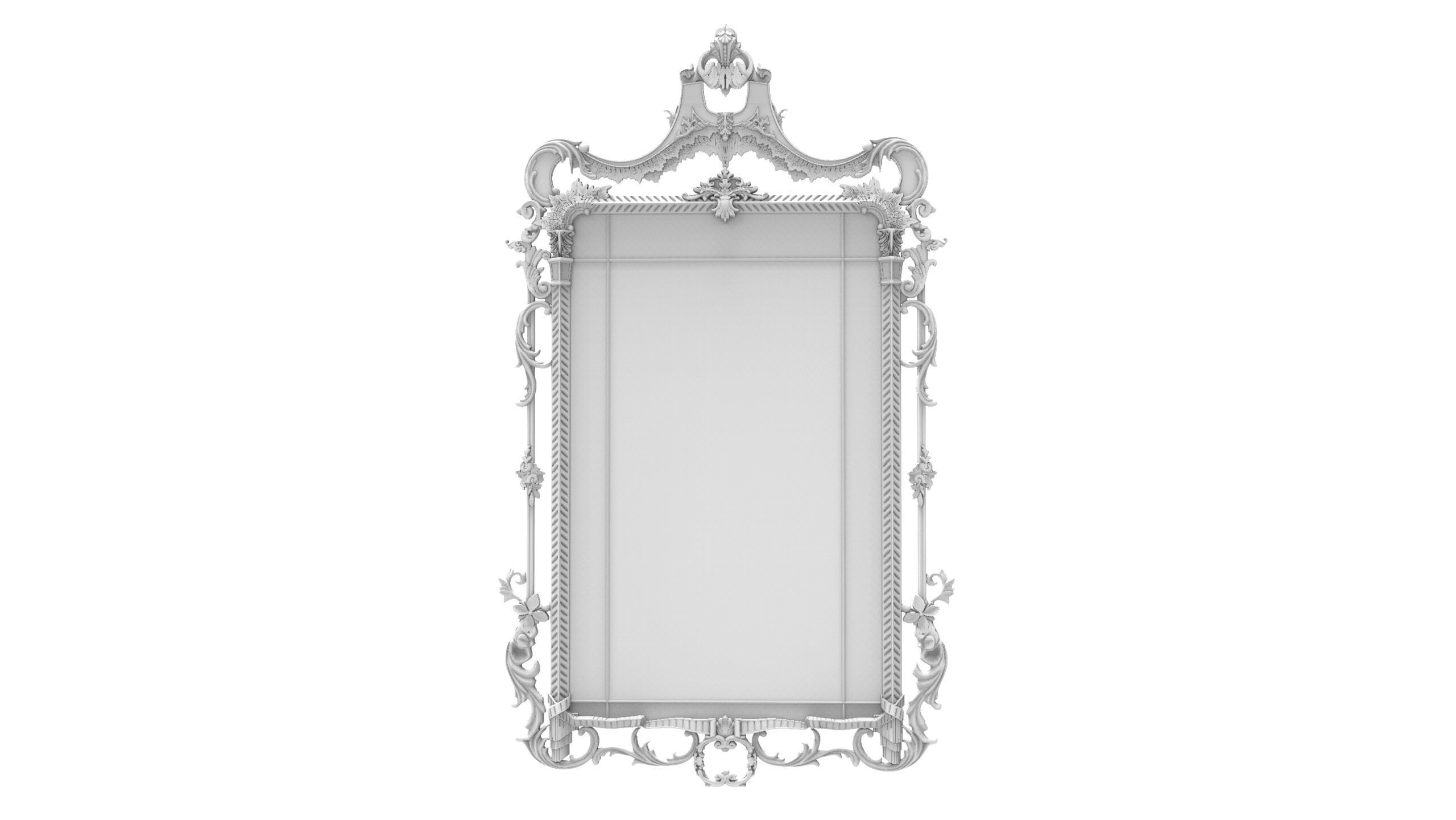 Frame 5 ornate mirror 3D print model_3