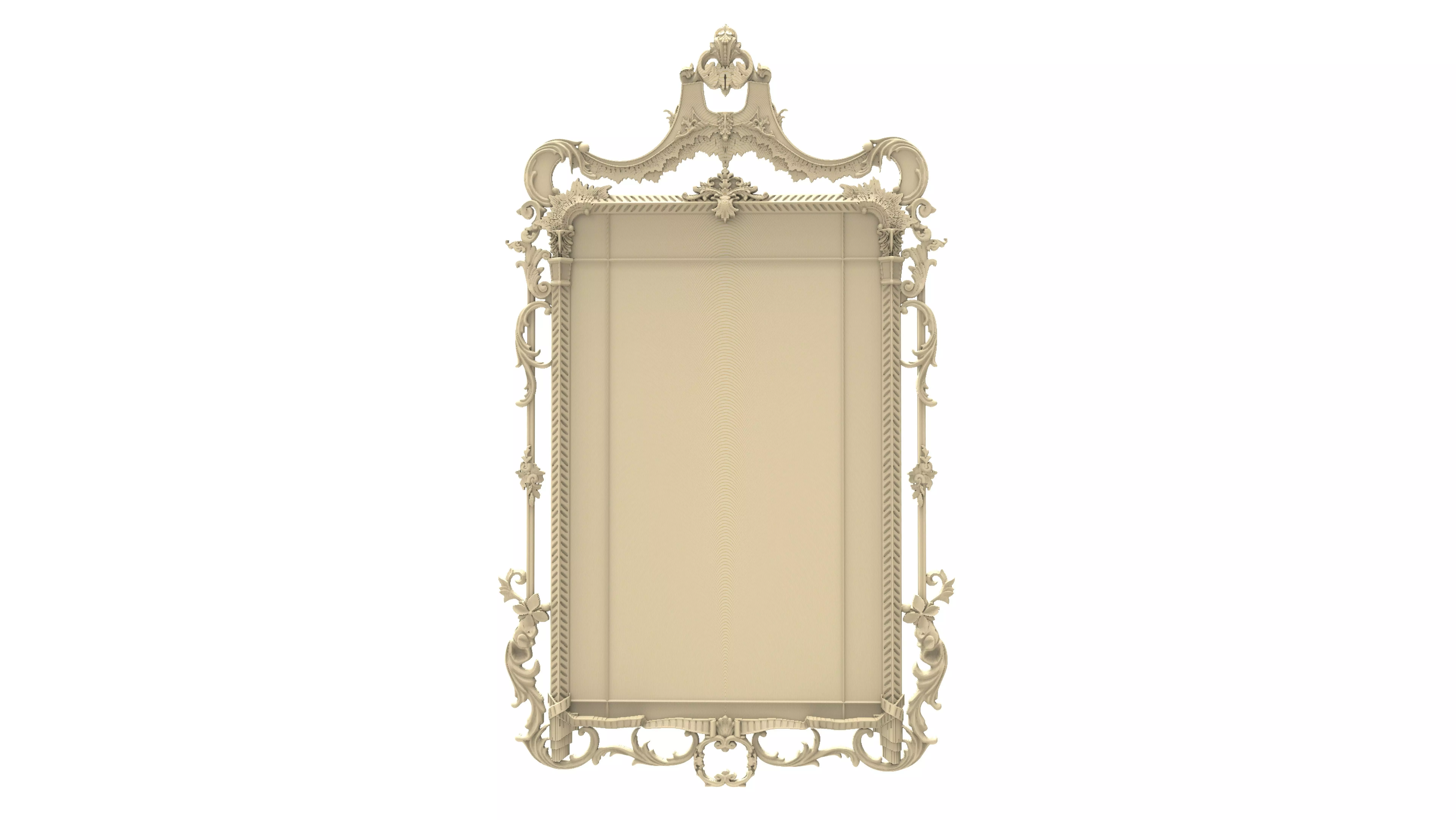 Frame 5 ornate mirror 3D print model_0
