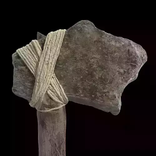 Primitive Stone Axe Low-poly 3D model