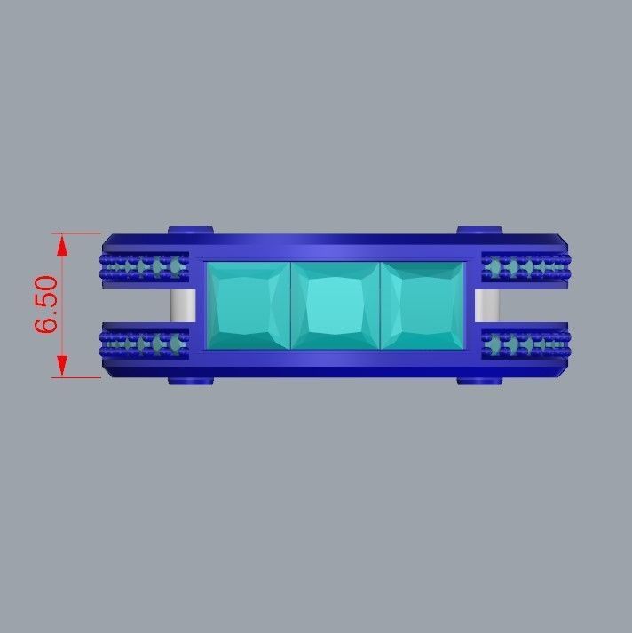 wedding engagement women  ring with gems and diamonds 3dm stl  3D print model_14