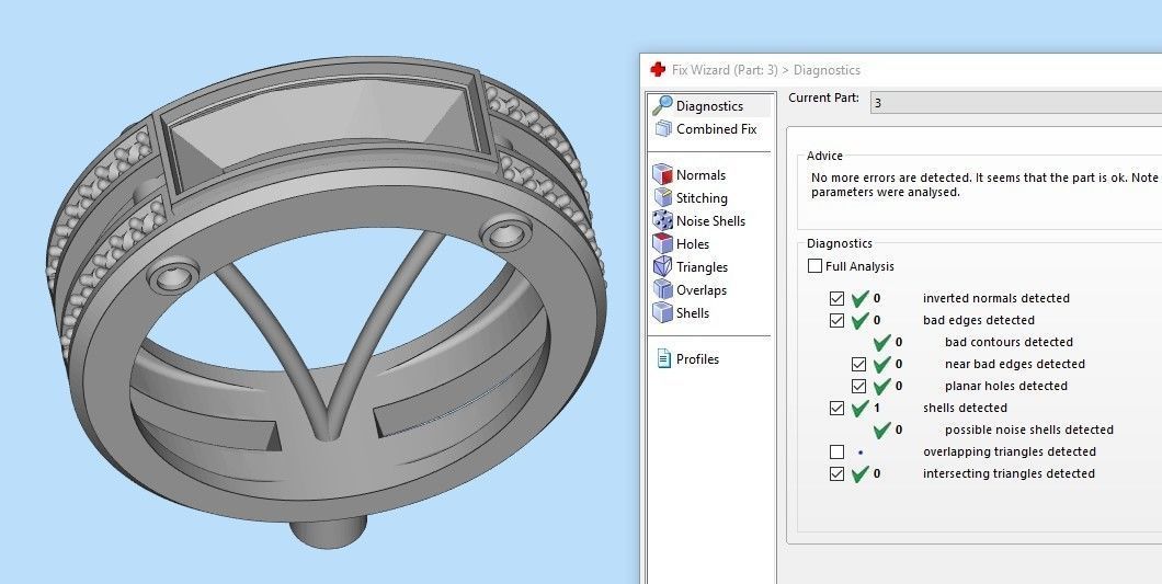 wedding engagement women  ring with gems and diamonds 3dm stl  3D print model_24