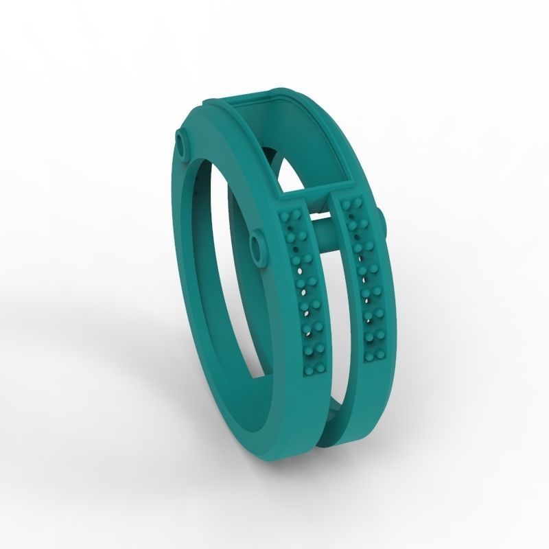 wedding engagement women  ring with gems and diamonds 3dm stl  3D print model_12