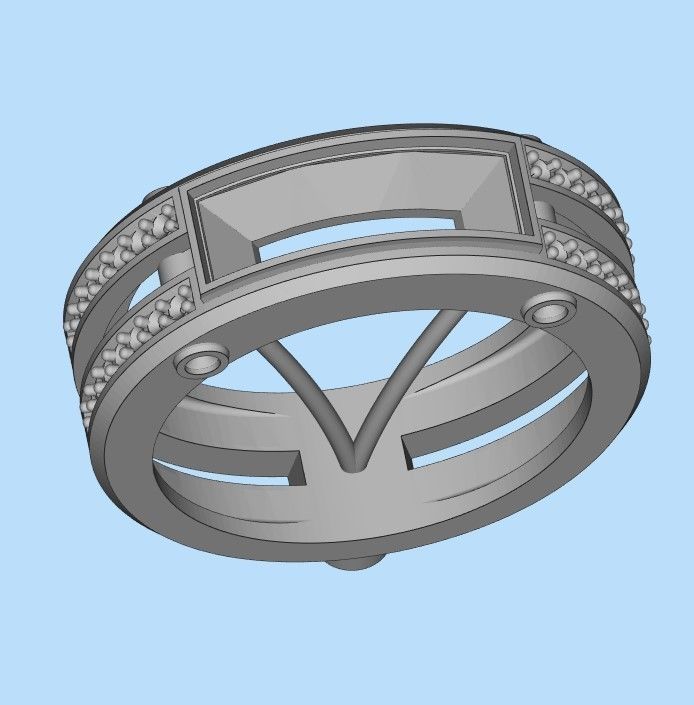 wedding engagement women  ring with gems and diamonds 3dm stl  3D print model_17