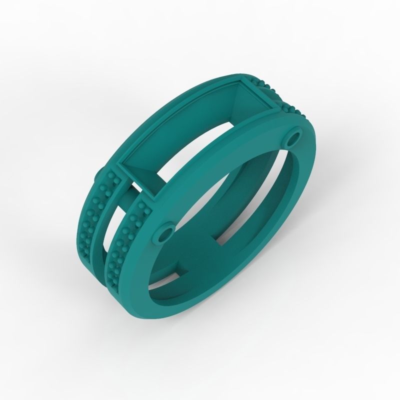 wedding engagement women  ring with gems and diamonds 3dm stl  3D print model_9