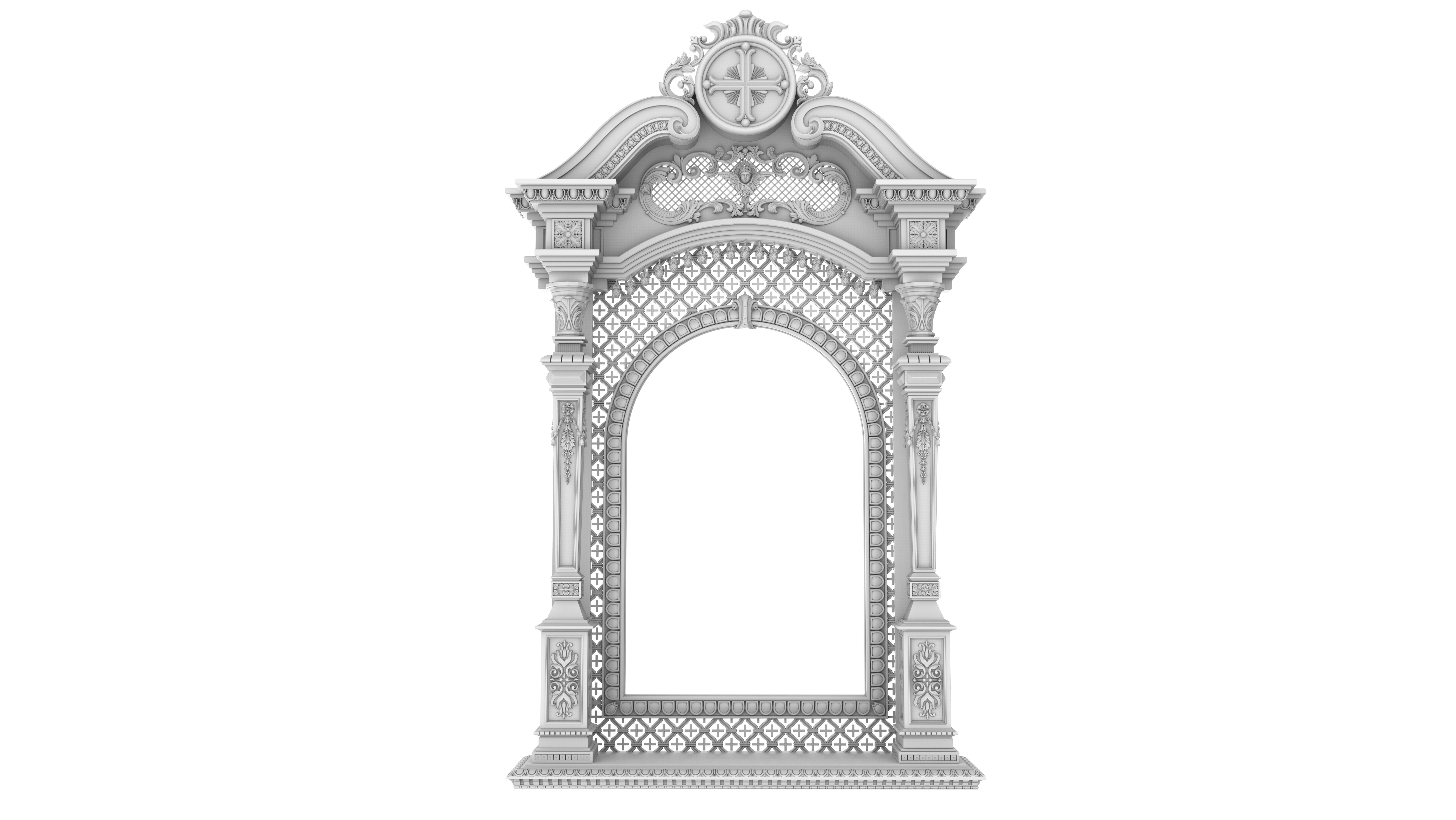Frame 7 arched window 3D print model_1