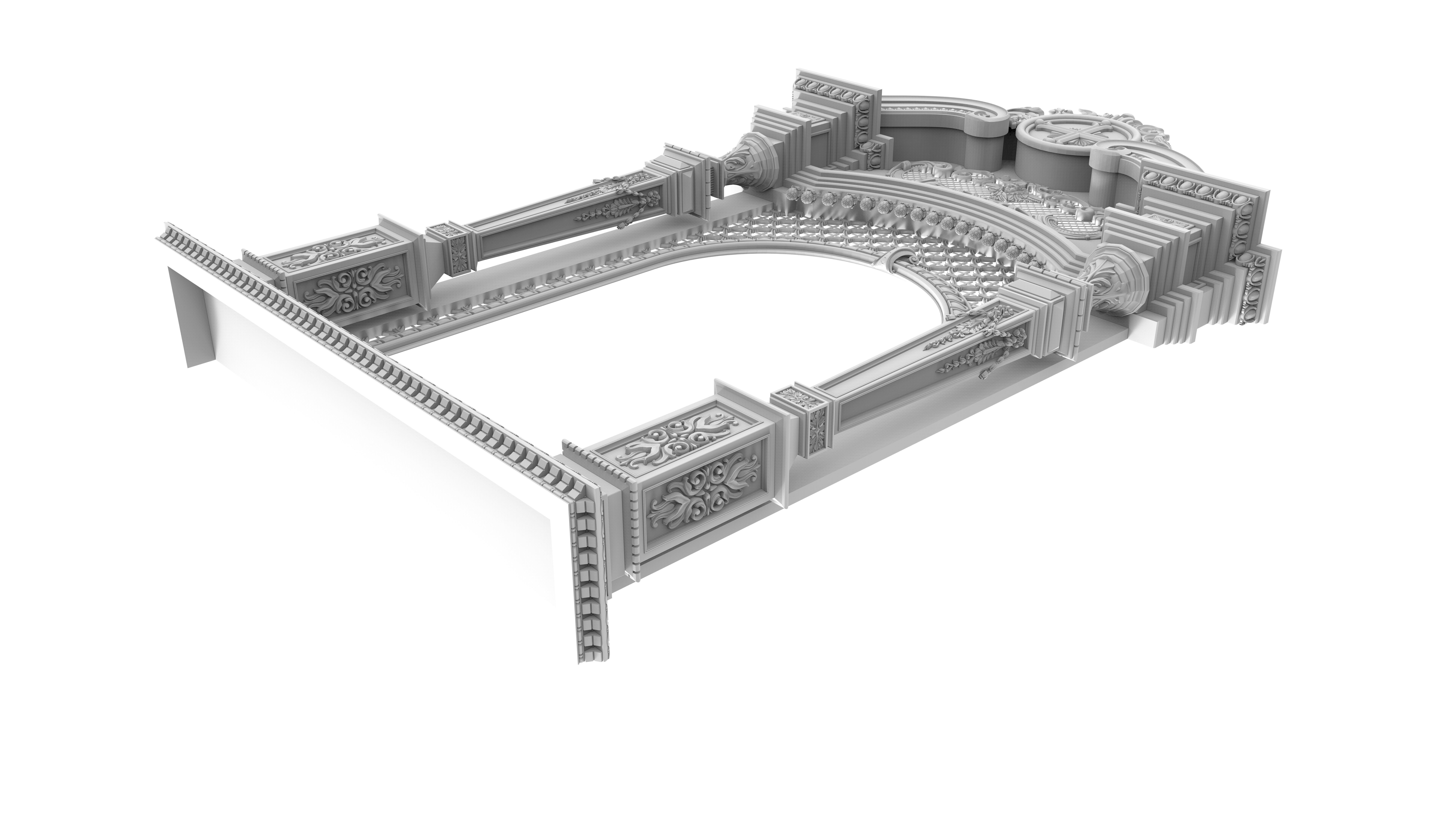 Frame 7 arched window 3D print model_3
