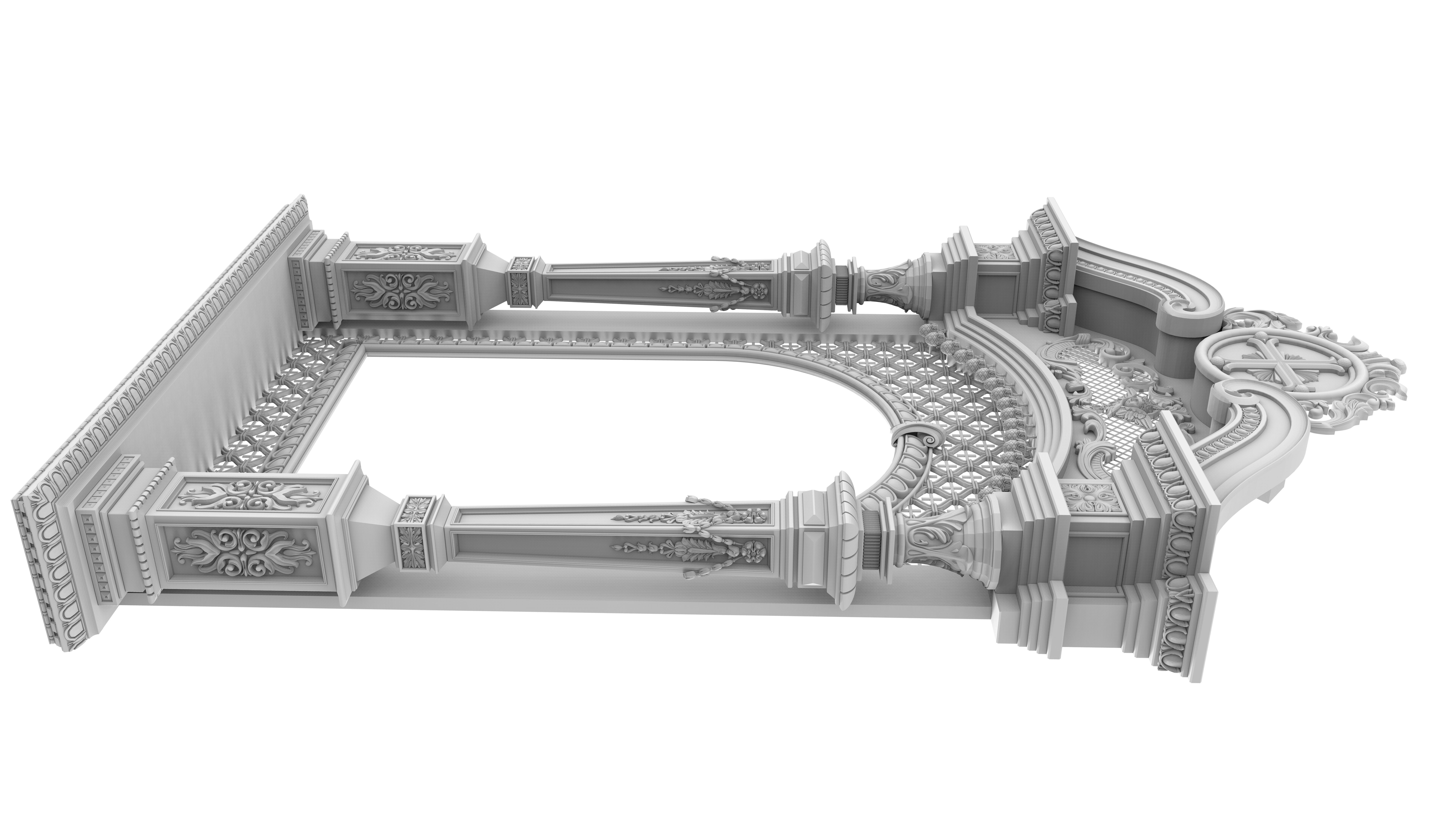 Frame 7 arched window 3D print model_2