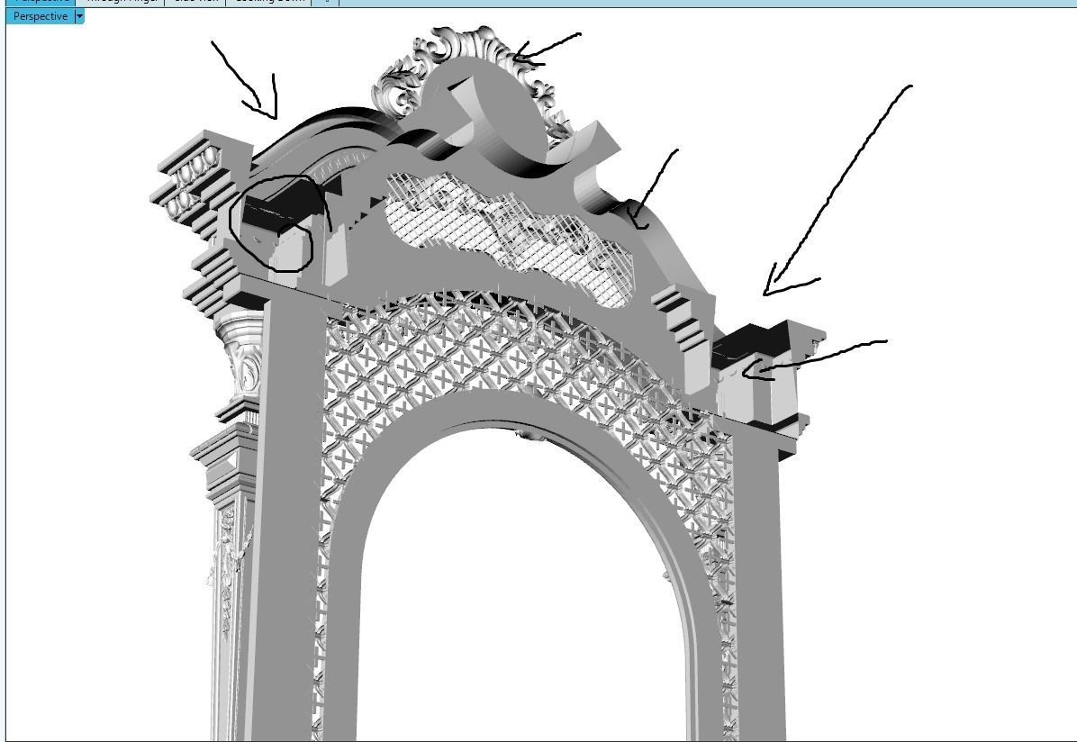 Frame 7 arched window 3D print model_5