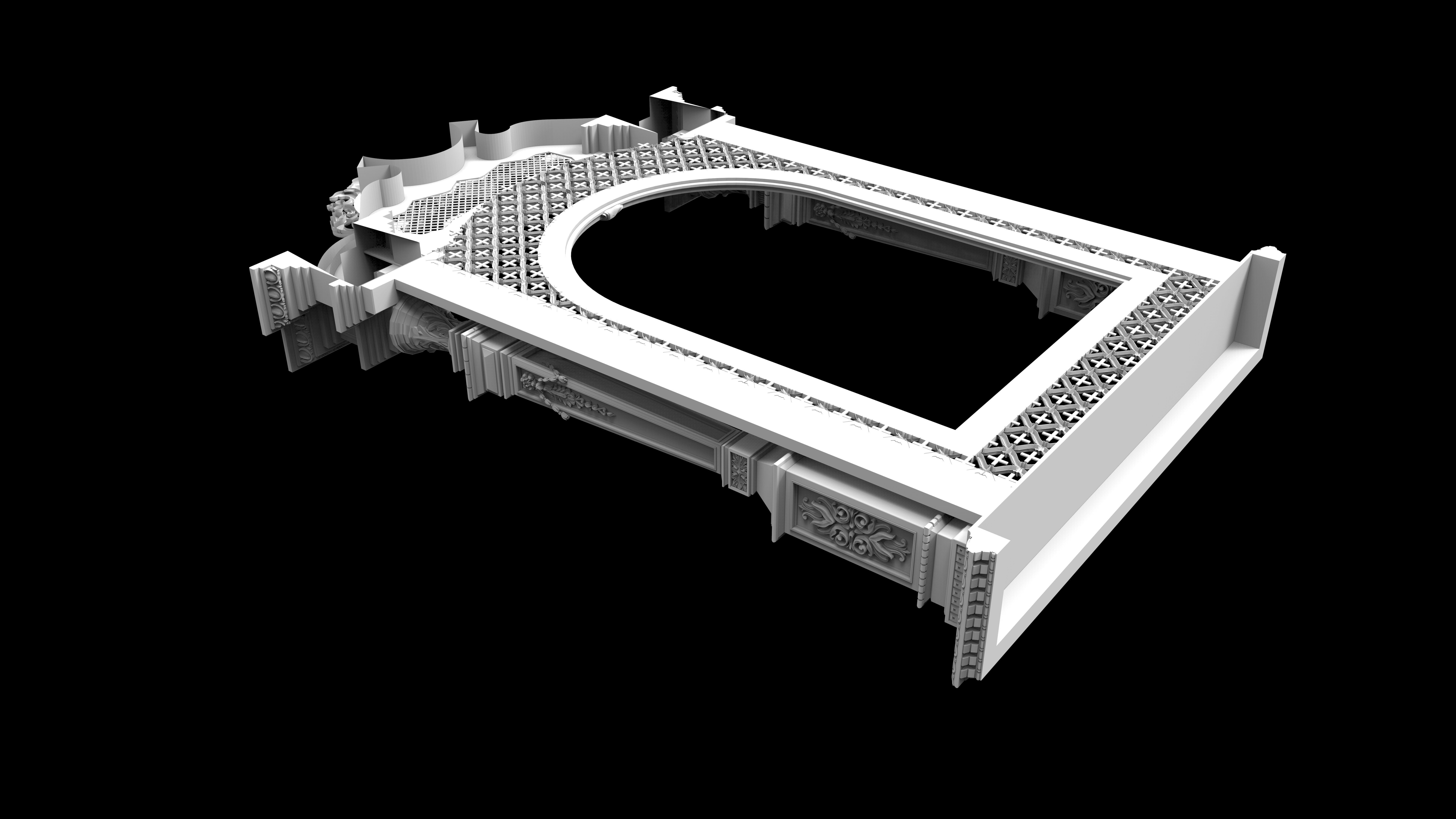 Frame 7 arched window 3D print model_4