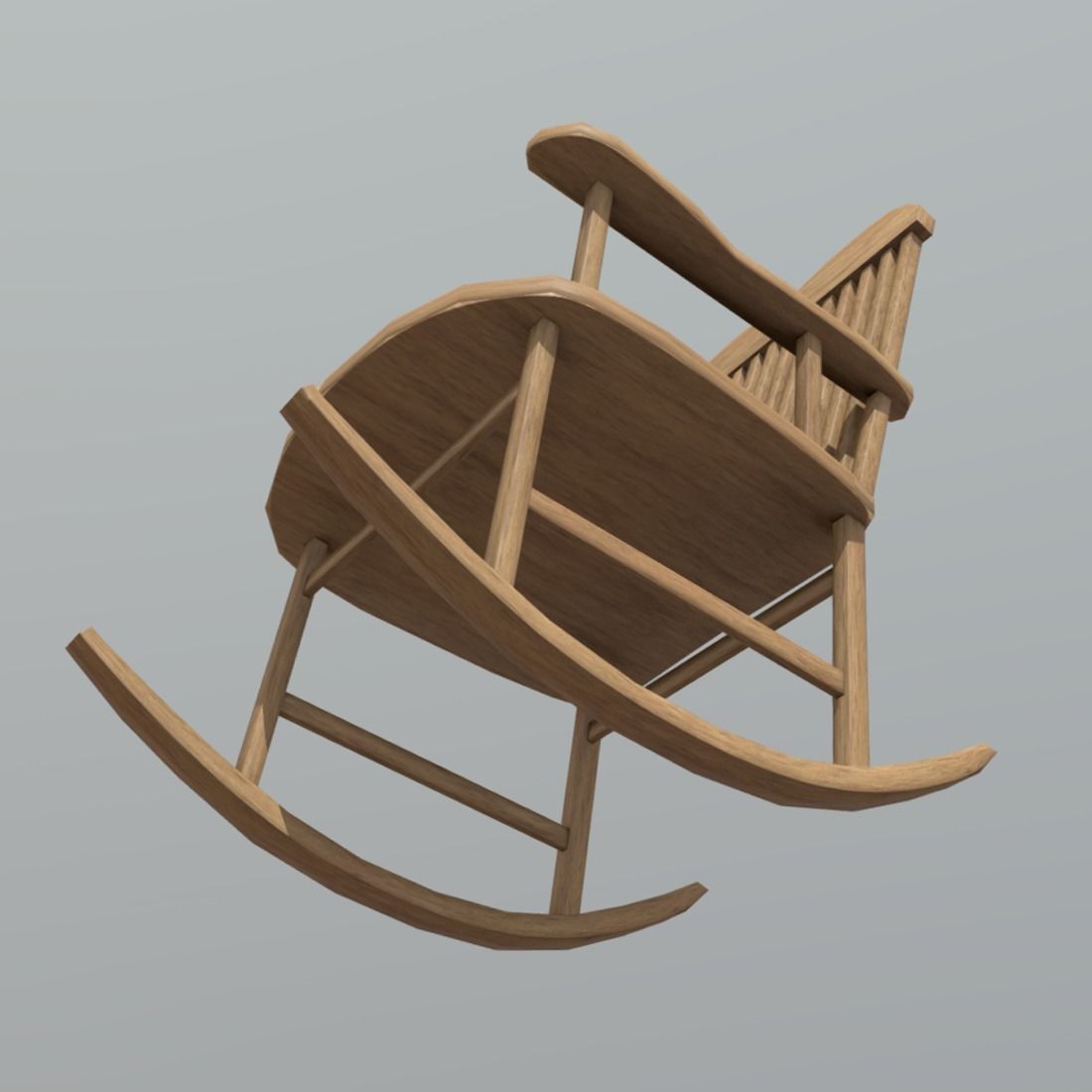 Rocking Chair Low-poly 3D model_6