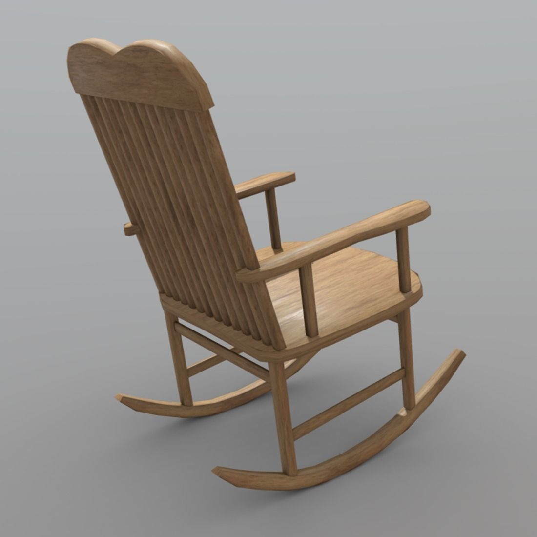 Rocking Chair Low-poly 3D model_4