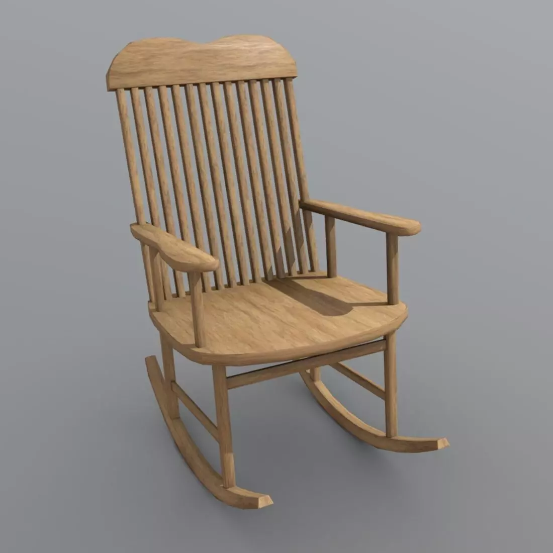Rocking Chair Low-poly 3D model_0