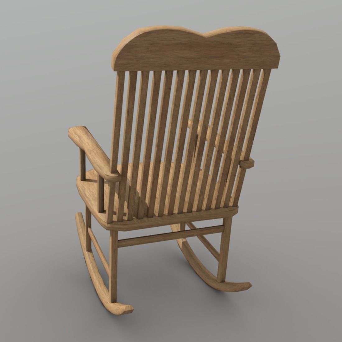 Rocking Chair Low-poly 3D model_3