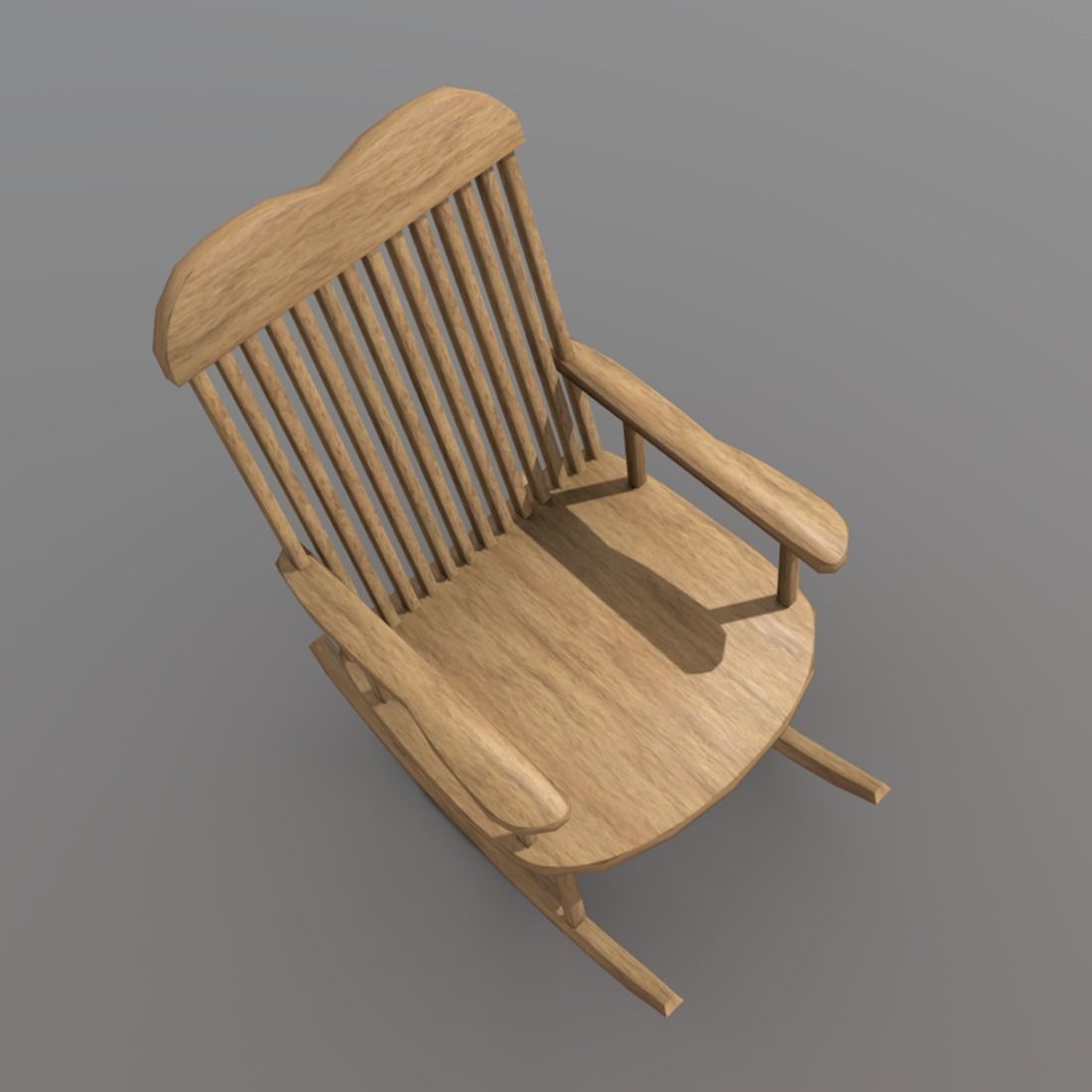 Rocking Chair Low-poly 3D model_5
