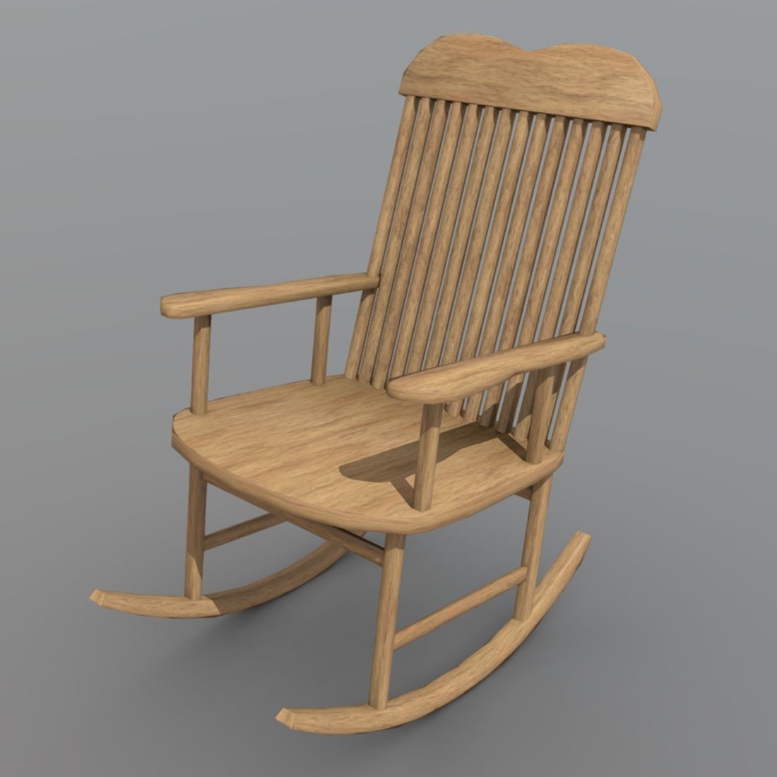 Rocking Chair Low-poly 3D model_1