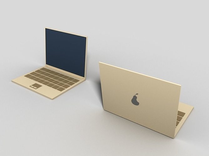 Low Poly Cartoon Laptop - Computer - PC Low-poly 3D model