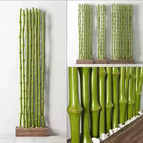 Bambo decor green wood box pebble