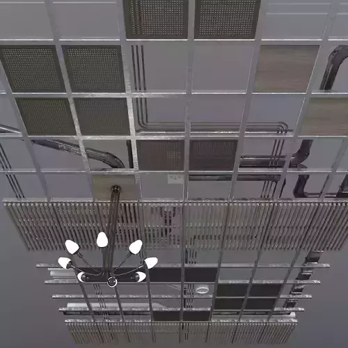 Pipes industrial ceiling 3D model