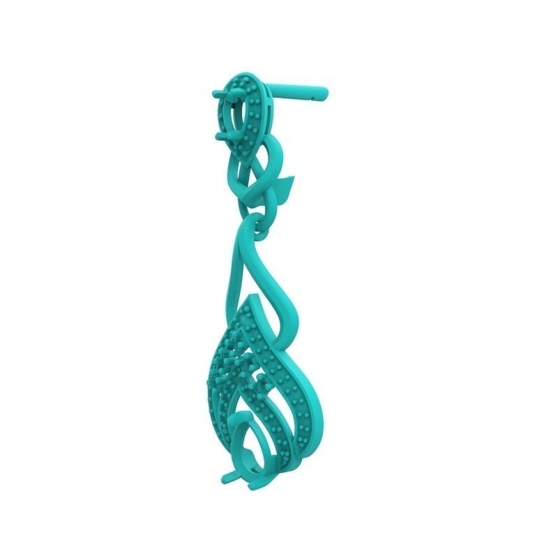 Women earrings with gems and diamonds 3dm stl vintage 3D print model_15