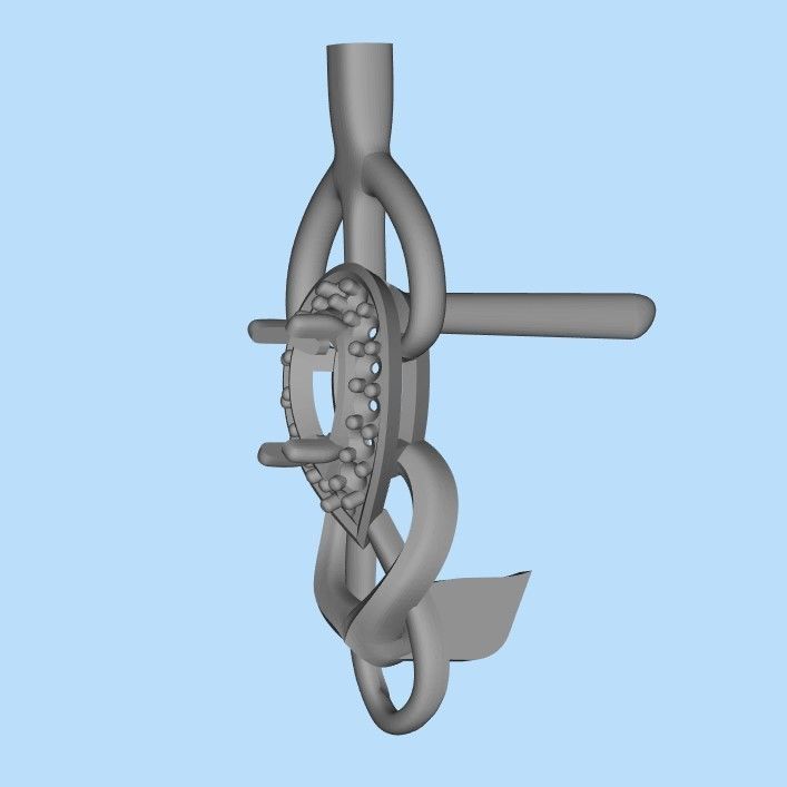 Women earrings with gems and diamonds 3dm stl vintage 3D print model_20