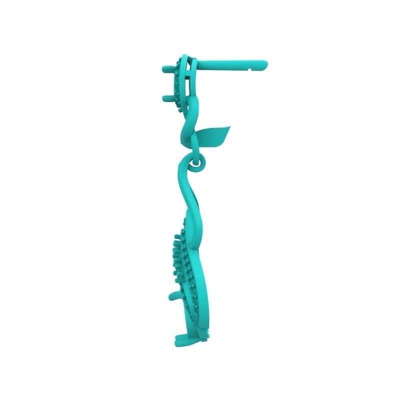 Women earrings with gems and diamonds 3dm stl vintage 3D print model_16