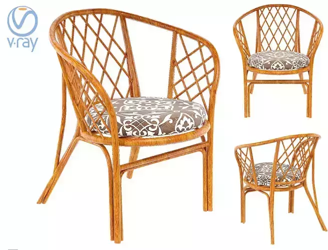 Rotang Armchair Woven Rattan Pillow