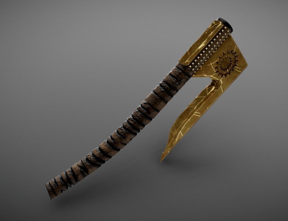 Viking Axe Low-poly 3D model_2
