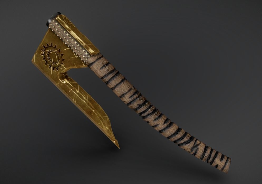Viking Axe Low-poly 3D model_1