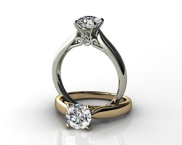 1Cts Diamond Engagement Ring 3D print model