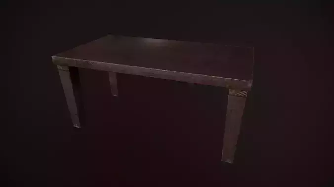 Table wooden Low-poly 3D model