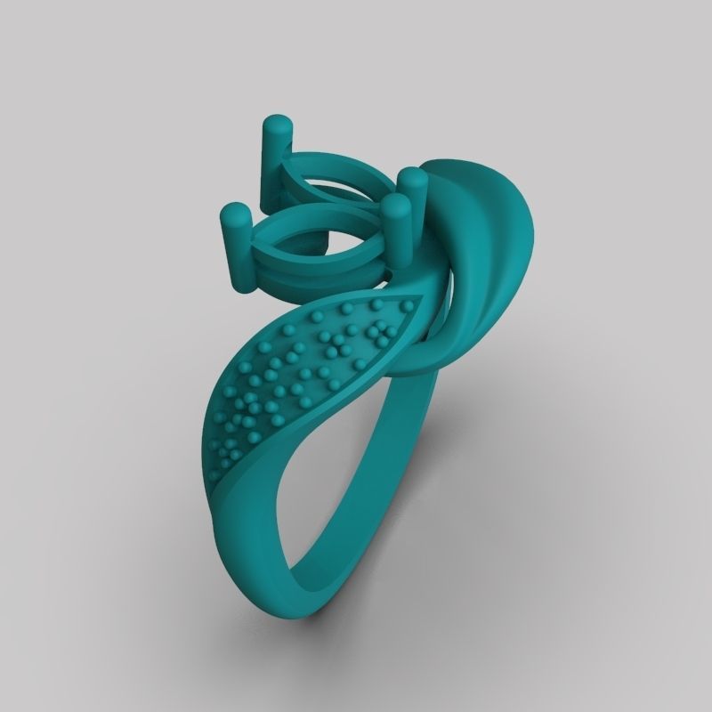 Women  Ring with 2 marquise and diamonds 3dm stl 3D print model 3D print model_10