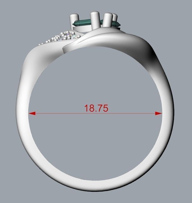 Women  Ring with 2 marquise and diamonds 3dm stl 3D print model 3D print model_16