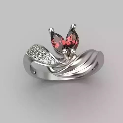 Women  Ring with 2 marquise and diamonds 3dm stl 3D print model 3D print model Women  Ring with 2 marquise and diamonds 3dm stl 3D print model 3D print model