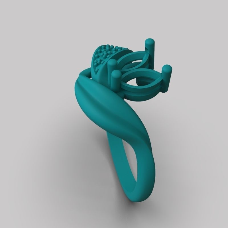 Women  Ring with 2 marquise and diamonds 3dm stl 3D print model 3D print model_11