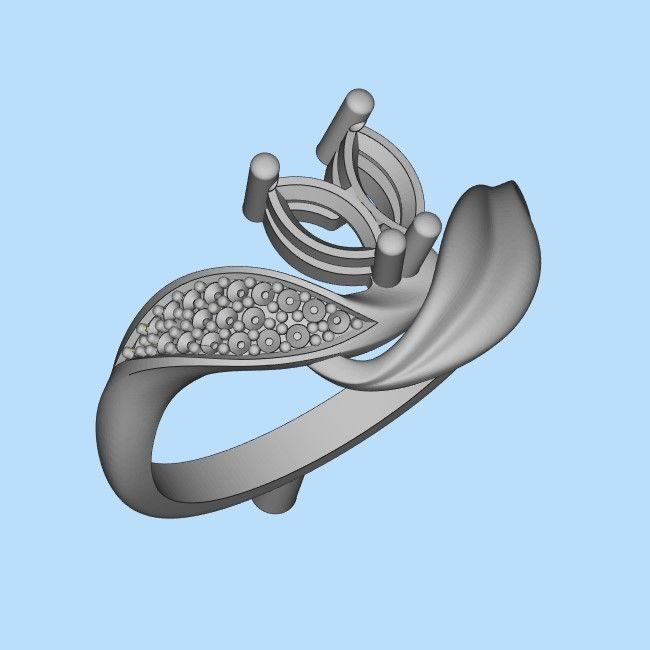 Women  Ring with 2 marquise and diamonds 3dm stl 3D print model 3D print model_18