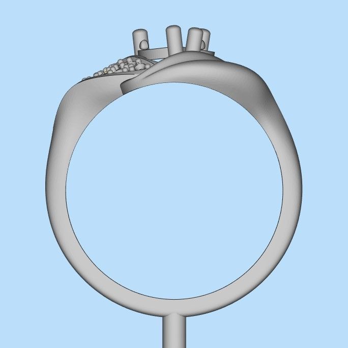 Women  Ring with 2 marquise and diamonds 3dm stl 3D print model 3D print model_21