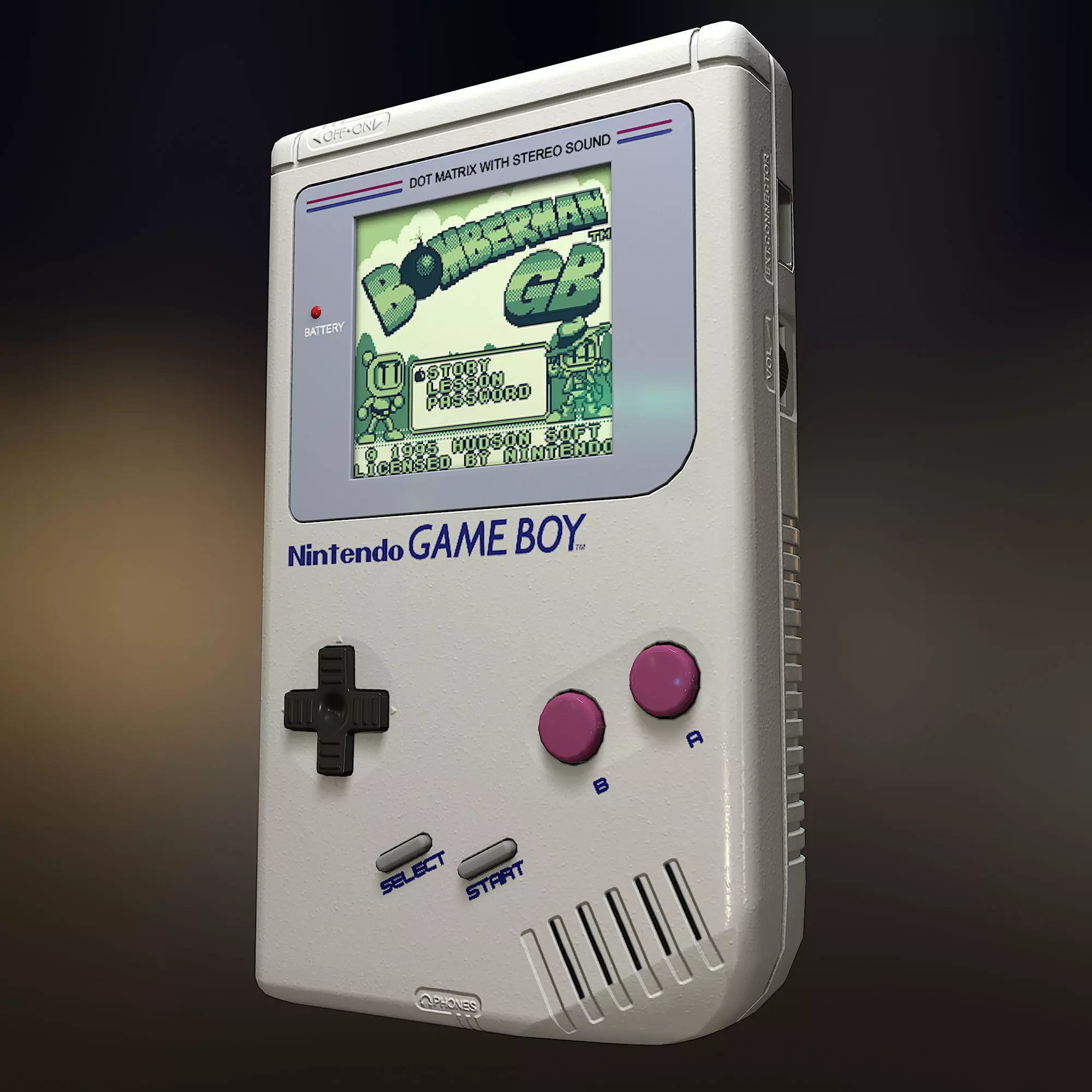 low poly model of Gameboy PBR Low-poly 3D model