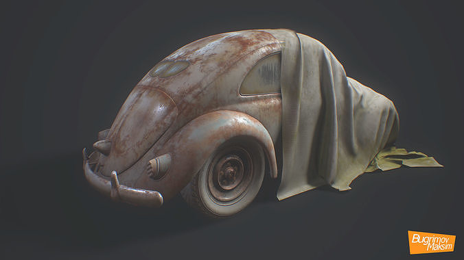 Retro Car 03 Low-poly 3D model 3